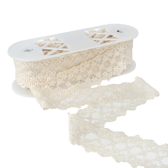 3" Ivory Embroidered Lace Trim by Celebrate It®